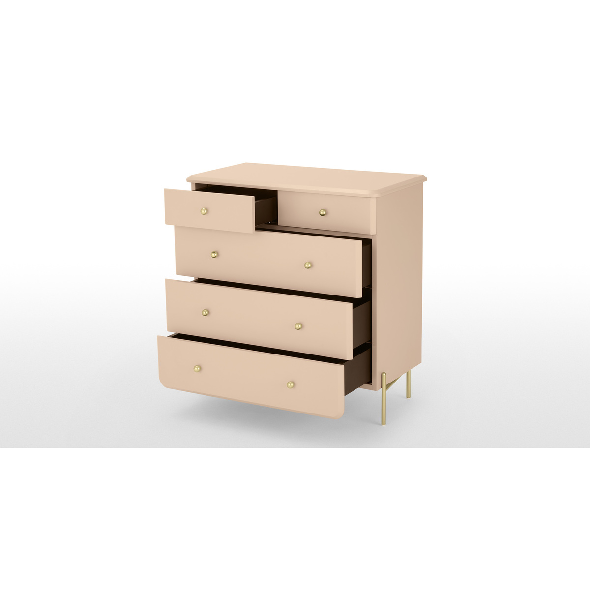 Maddie Chest of Drawers, Pink and Brass – image 5
