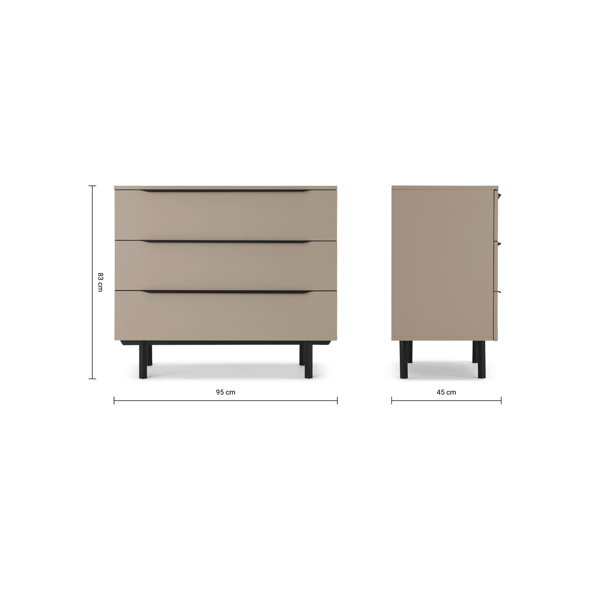 Damien Chest of Drawers, Cappuccino & Black – image 6