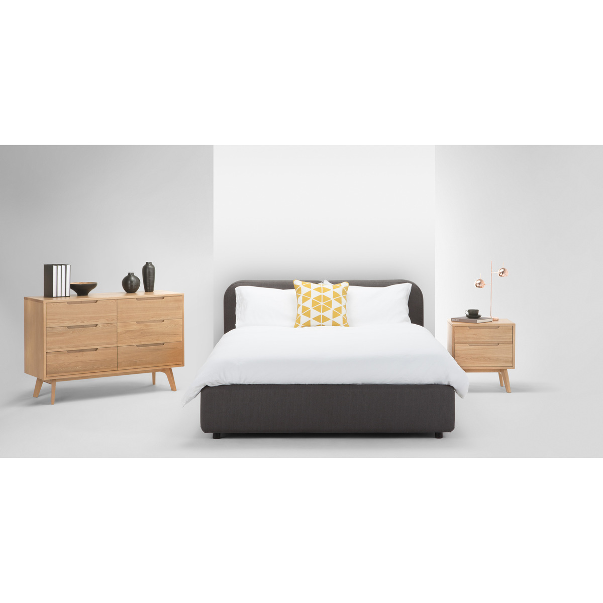Jenson Wide Chest of Drawers, Oak – image 3