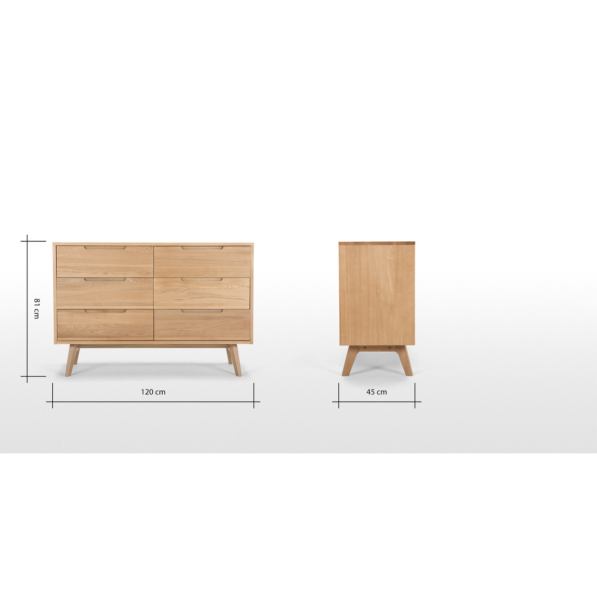 Jenson Wide Chest of Drawers, Oak – image 9