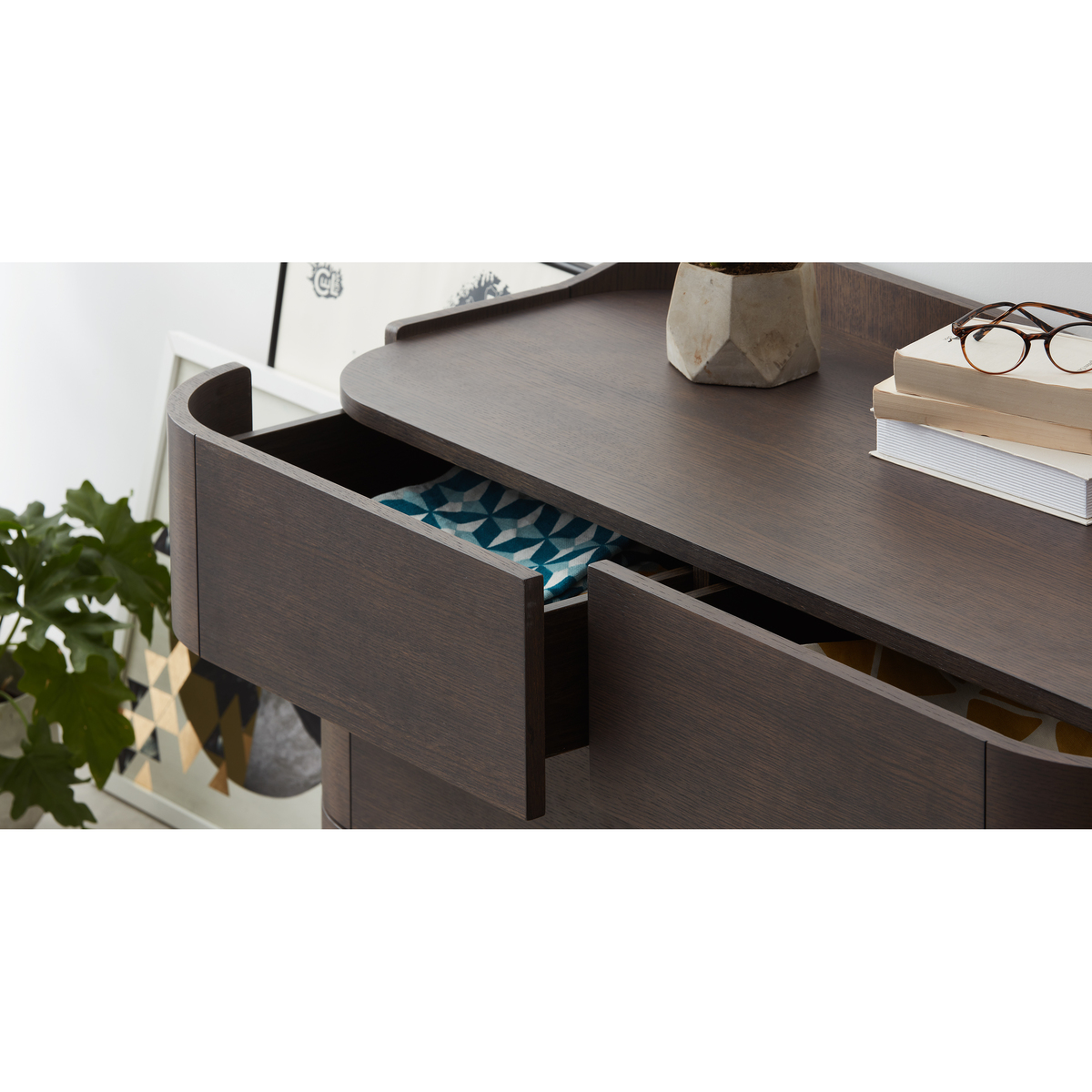 Ada Wide Chest of Drawers, Dark Stain Oak – image 6