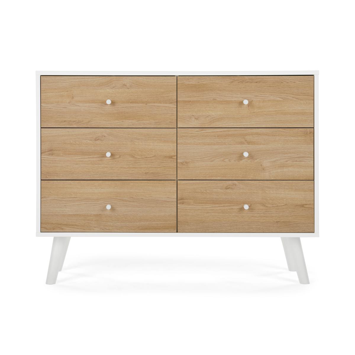 Larsen Wide Chest Of Drawers, Oak & White – image 2