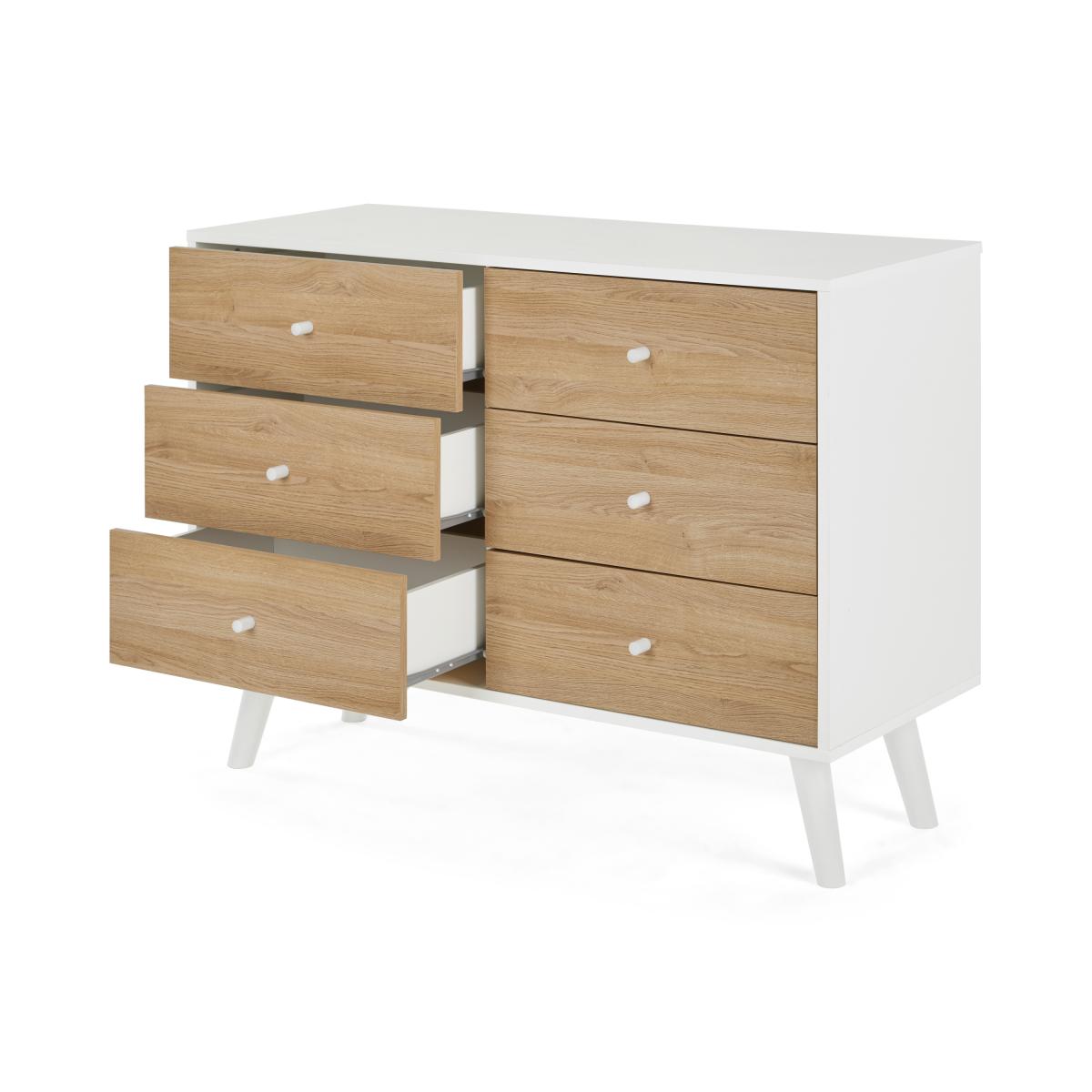 Larsen Wide Chest Of Drawers, Oak & White – image 11