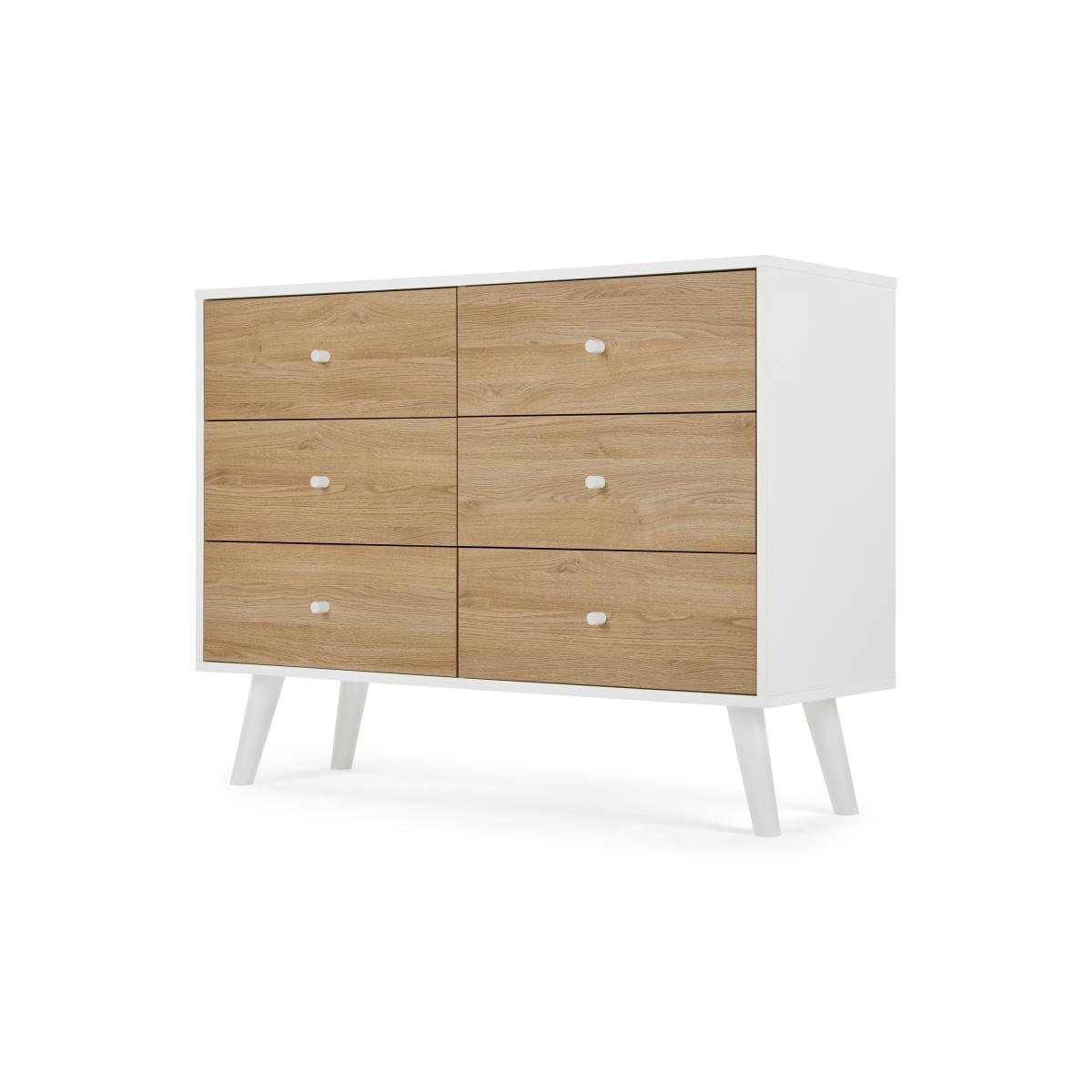 Larsen Wide Chest Of Drawers, Oak & White – image 3
