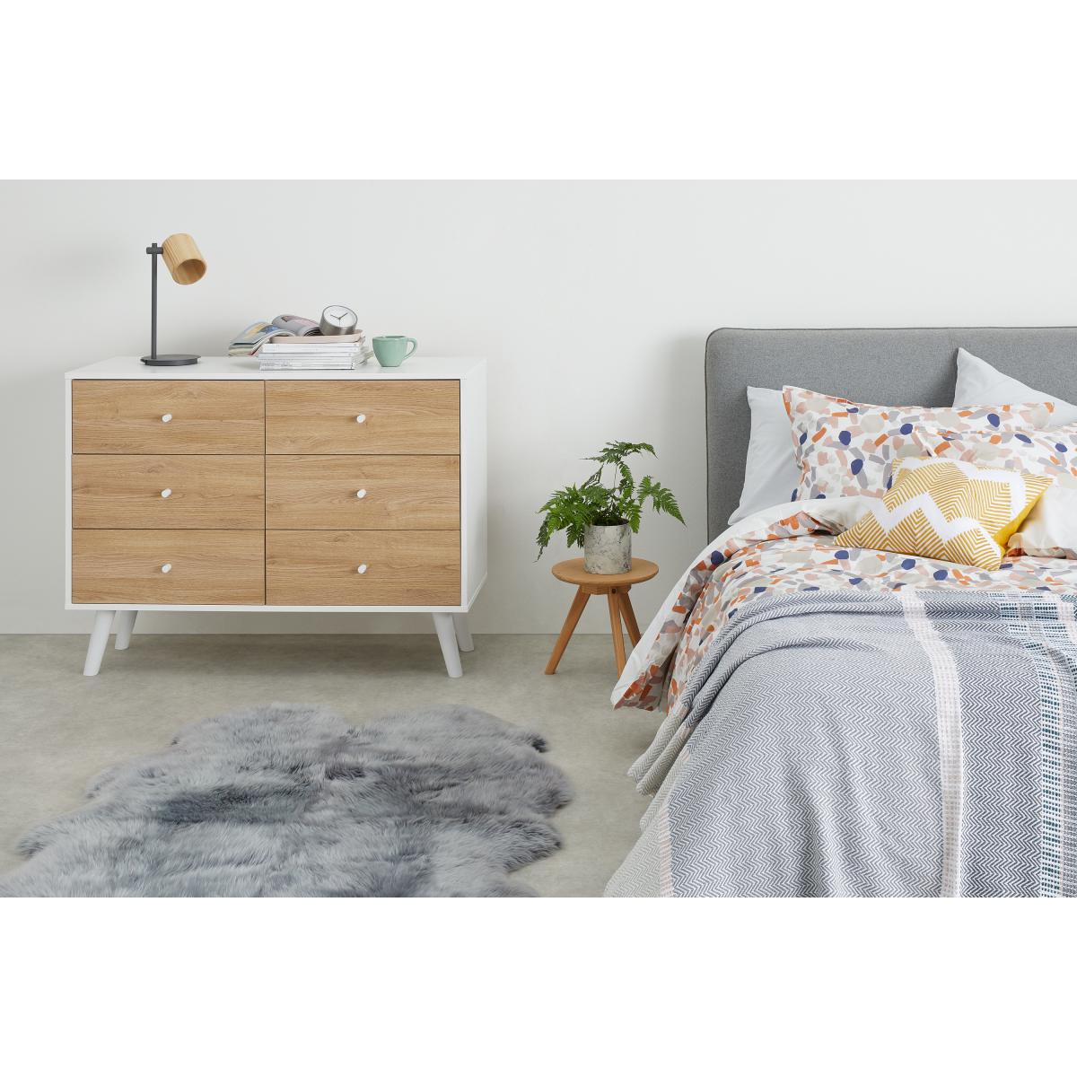 Larsen Wide Chest Of Drawers, Oak & White – image 4