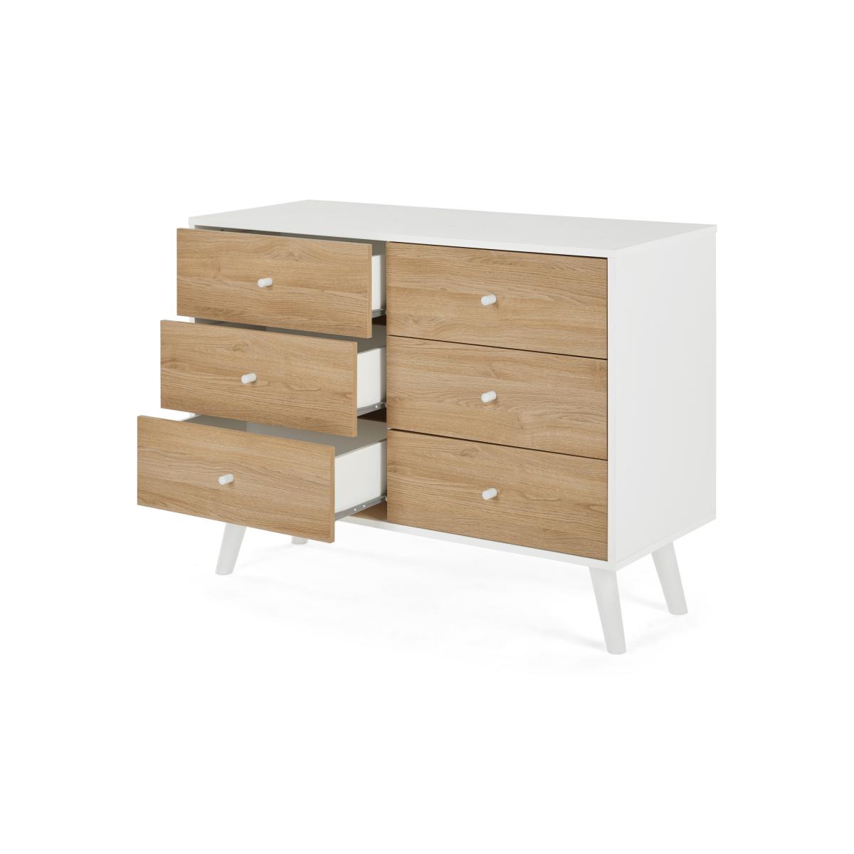 Larsen Wide Chest Of Drawers, Oak & White – image 6
