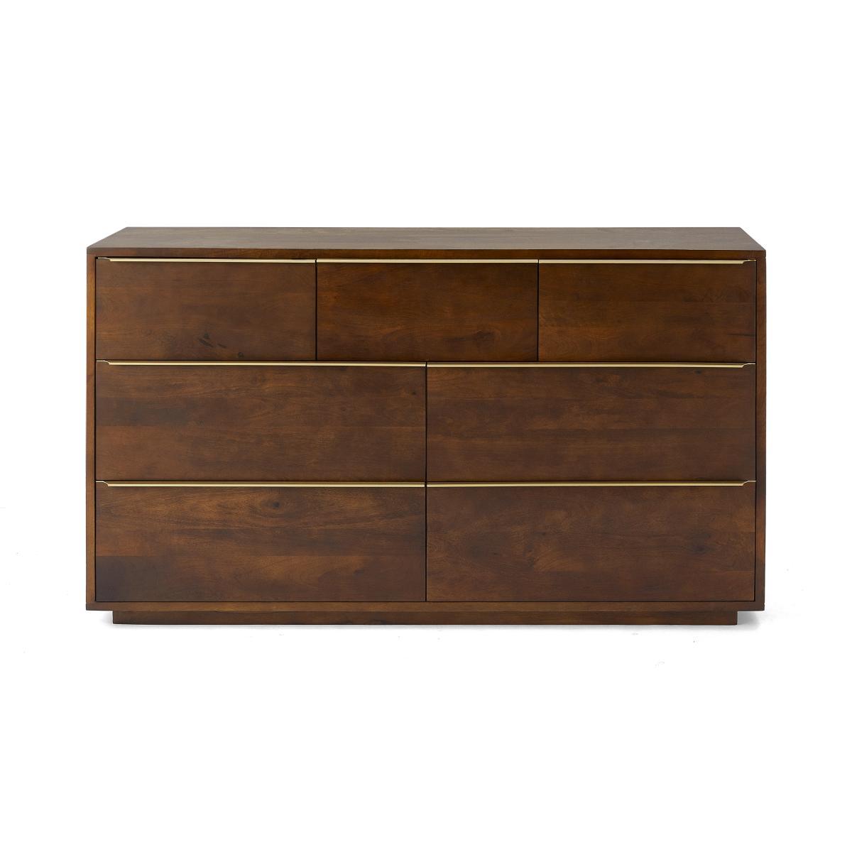 Anderson Wide Chest of Drawers, Mango Wood & Brass – image 2