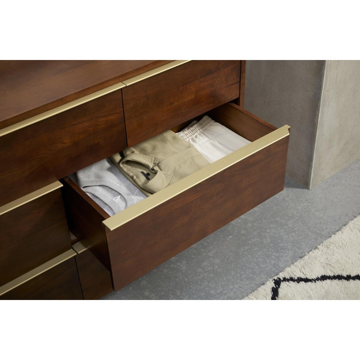 Anderson Wide Chest of Drawers, Mango Wood & Brass – image 5