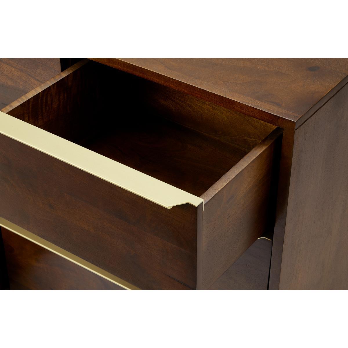 Anderson Wide Chest of Drawers, Mango Wood & Brass – image 7