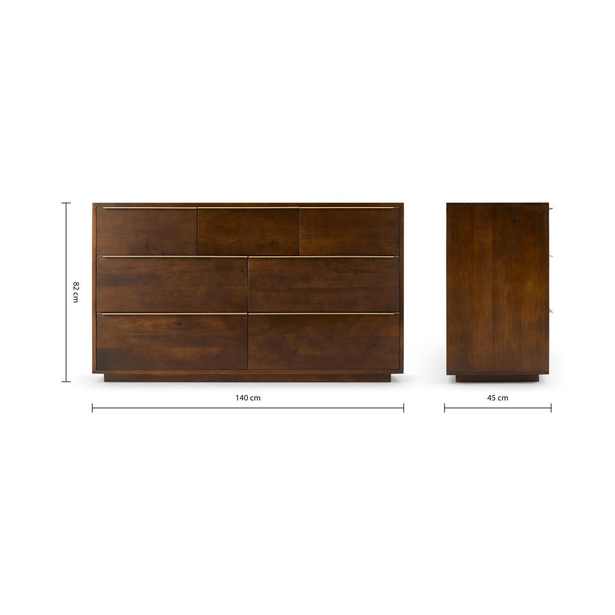 Anderson Wide Chest of Drawers, Mango Wood & Brass – image 9
