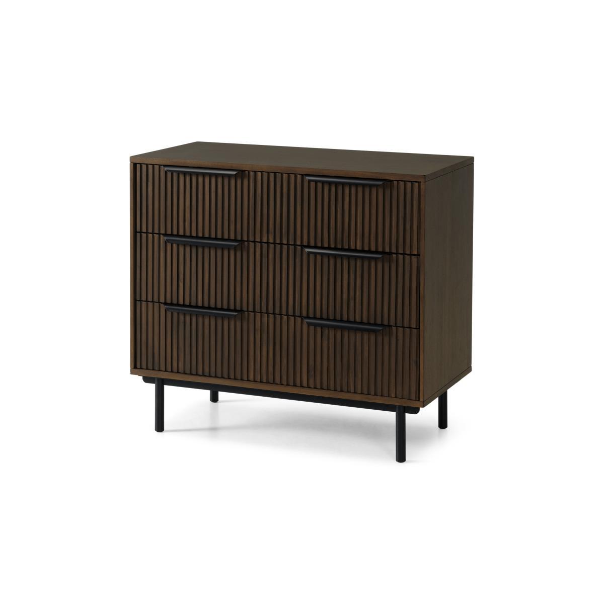 Anwick Chest of Drawers, Dark Stain Acacia & Black – image 3
