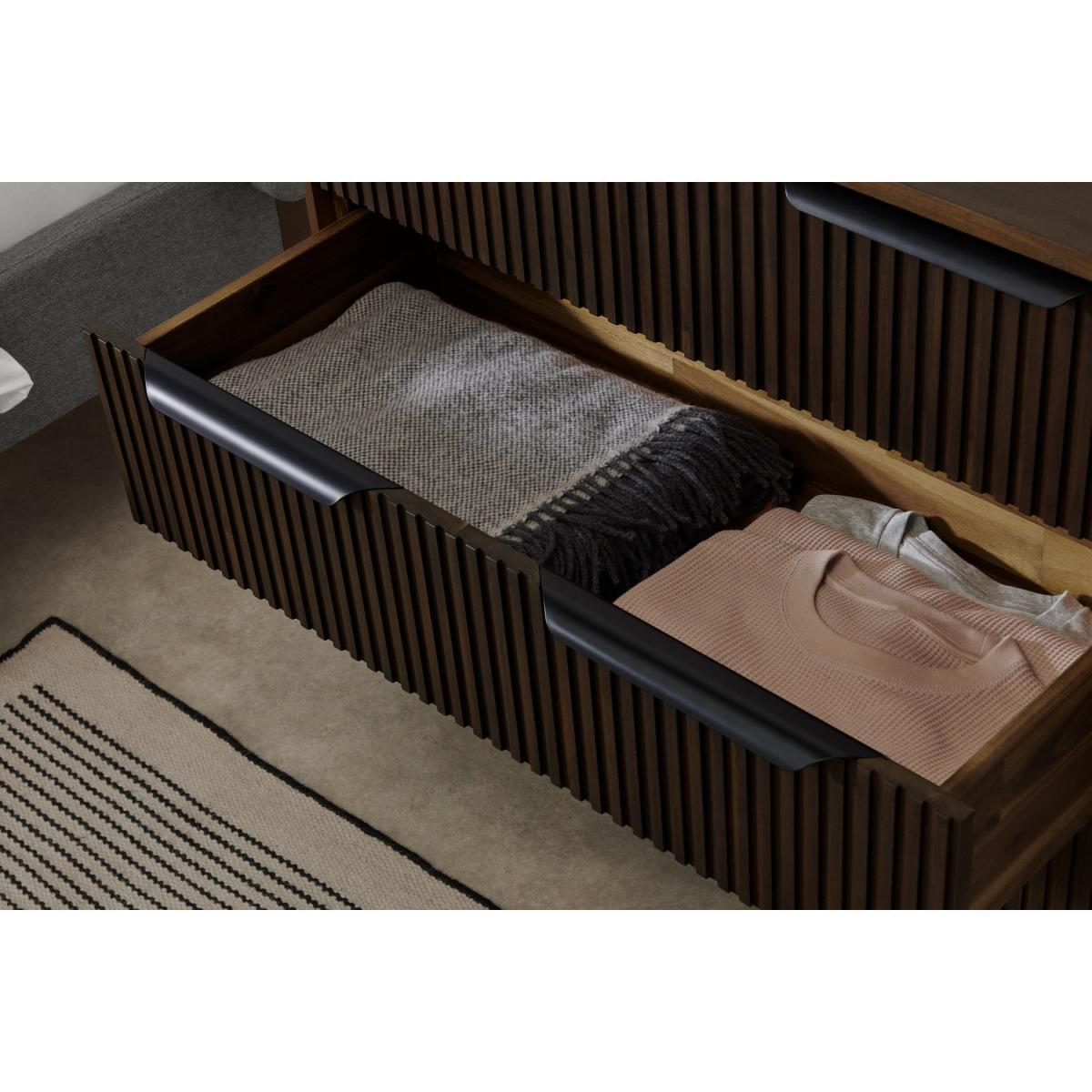 Anwick Chest of Drawers, Dark Stain Acacia & Black – image 5