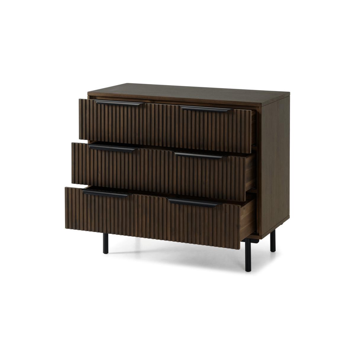 Anwick Chest of Drawers, Dark Stain Acacia & Black – image 6