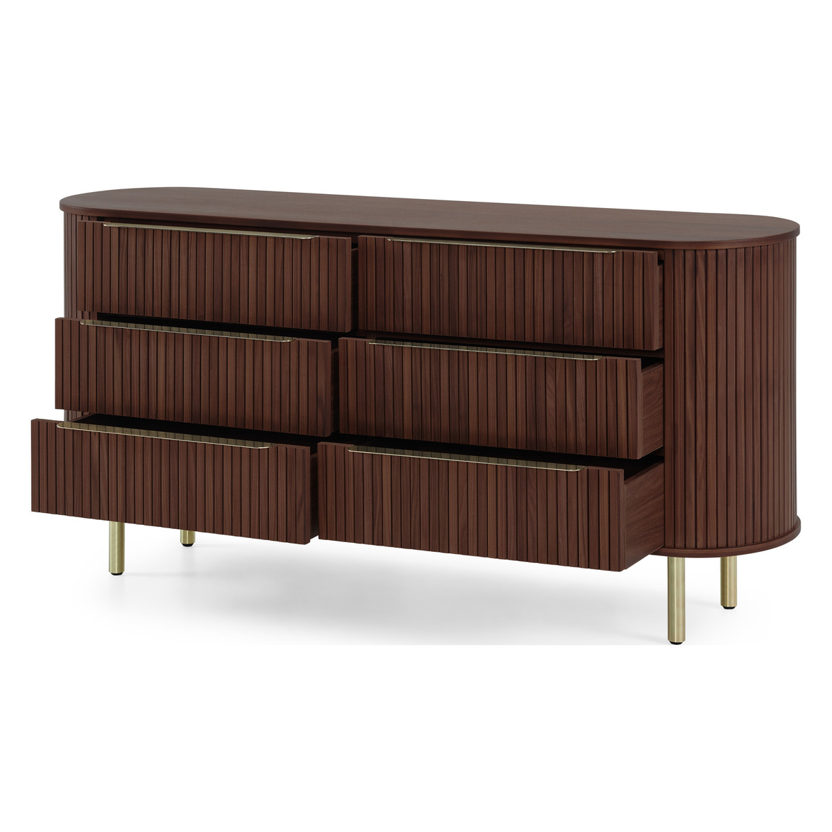 Tambo Wide Chest of Drawers, Walnut & Brass – image 7