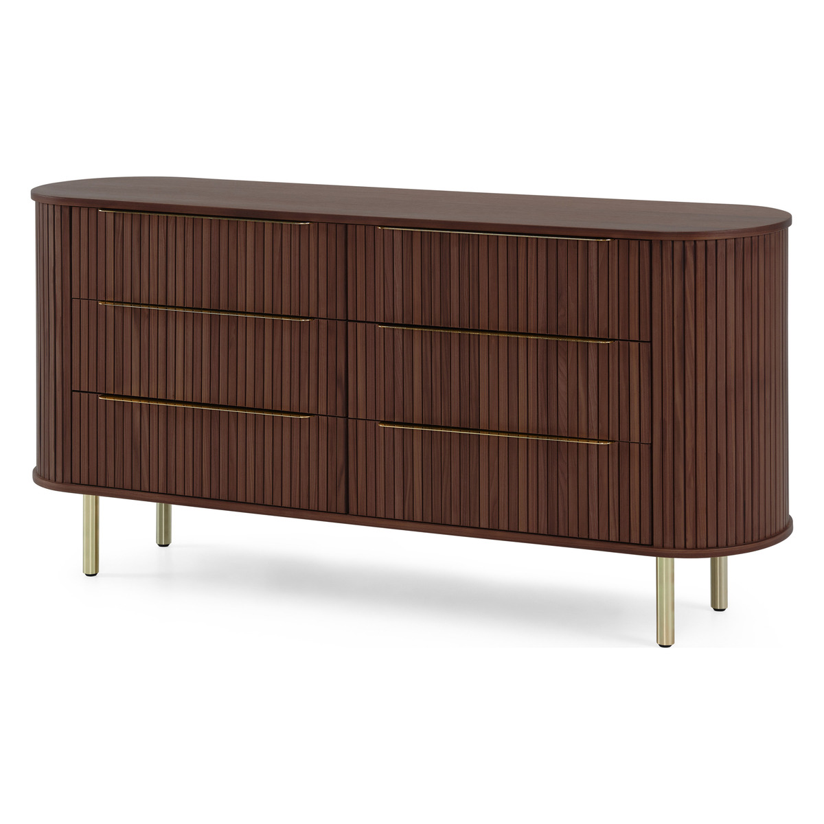 Tambo Wide Chest of Drawers, Walnut & Brass – image 2