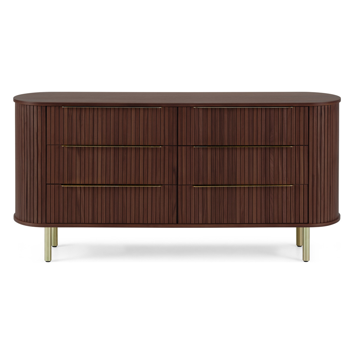 Tambo Wide Chest of Drawers, Walnut & Brass – image 1