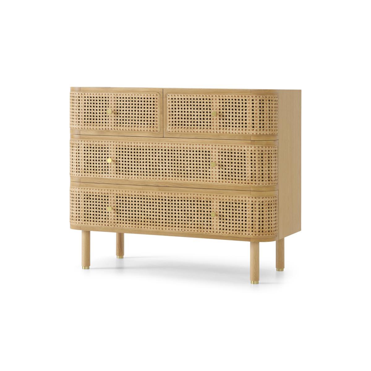 Ankhara Chest of Drawers, Rattan & Oak – image 3