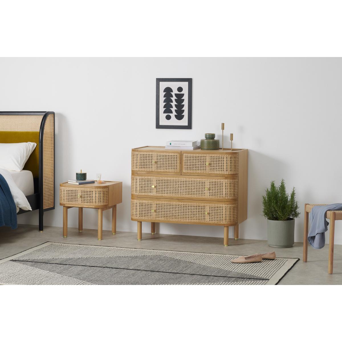 Ankhara Chest of Drawers, Rattan & Oak – image 4