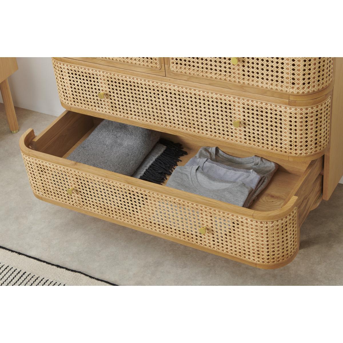 Ankhara Chest of Drawers, Rattan & Oak – image 5