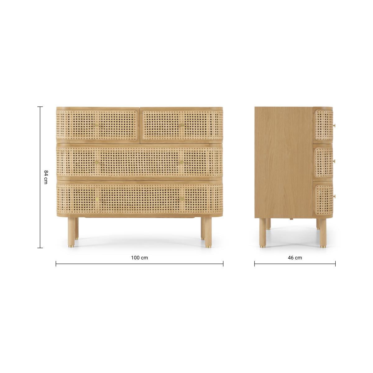 Ankhara Chest of Drawers, Rattan & Oak – image 8