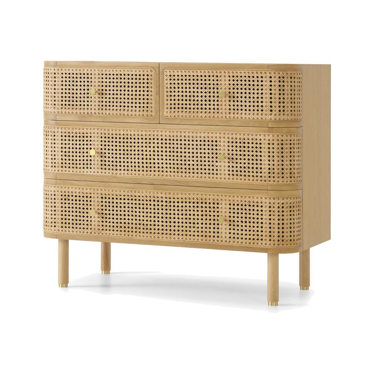 Ankhara Chest of Drawers, Rattan & Oak – image 1