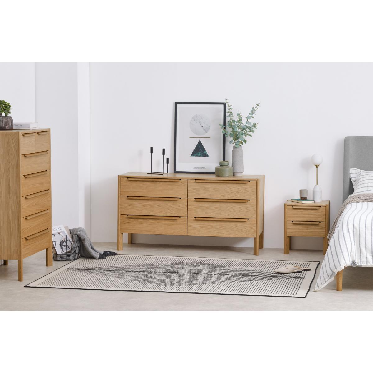 Ardelle Wide Chest of Drawers, Oak – image 4