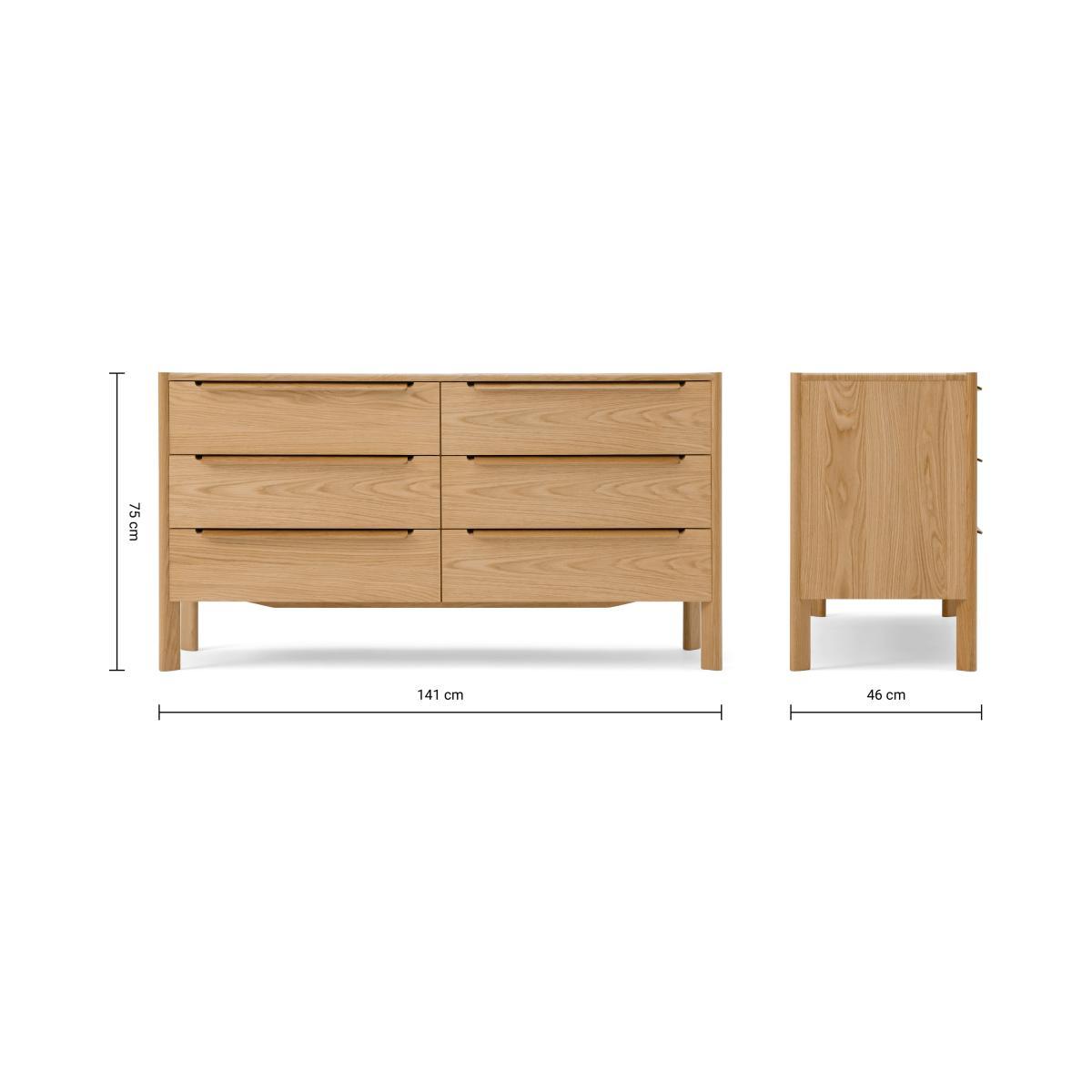 Ardelle Wide Chest of Drawers, Oak – image 8