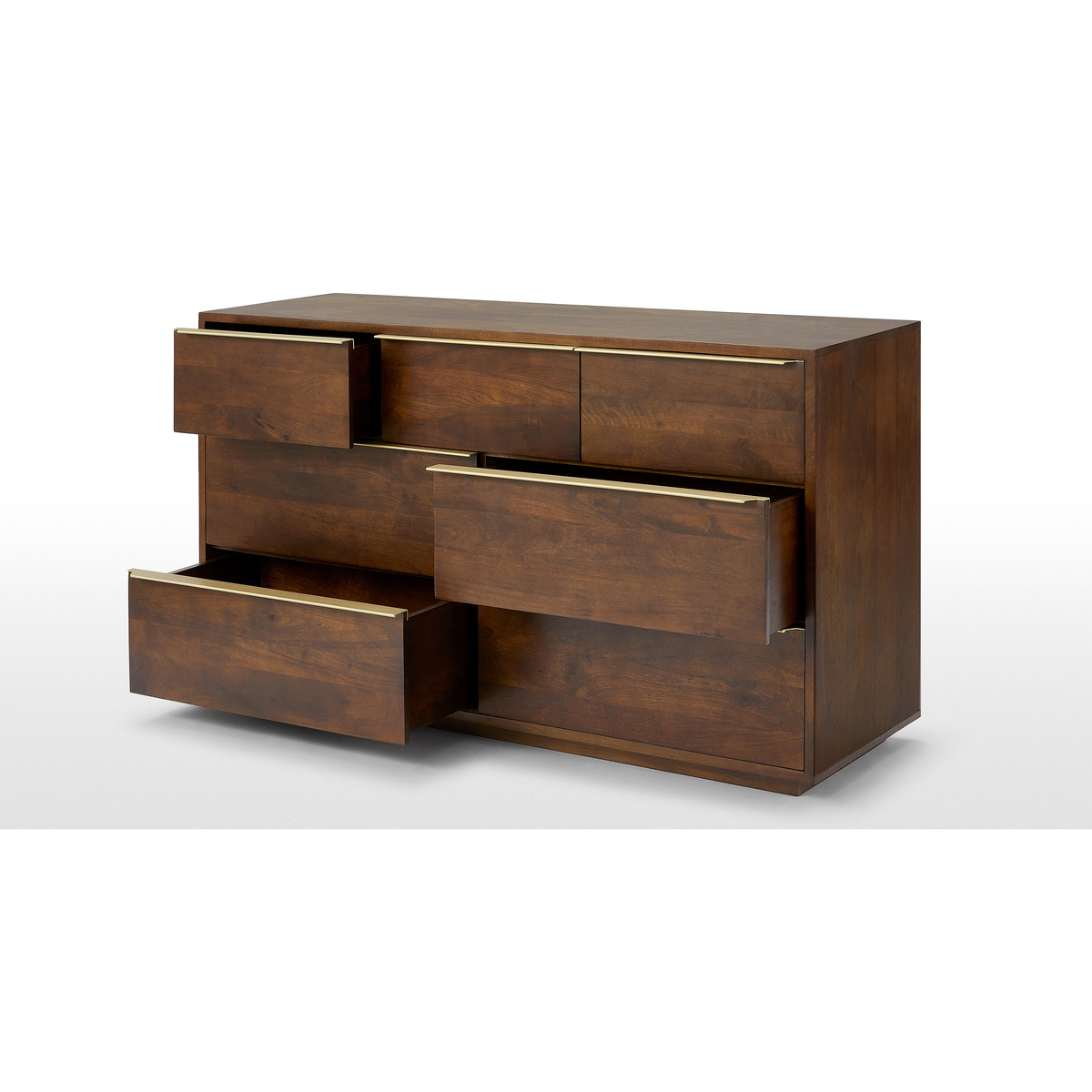 Anderson Wide Chest of Drawers, Mango Wood & Brass – image 5