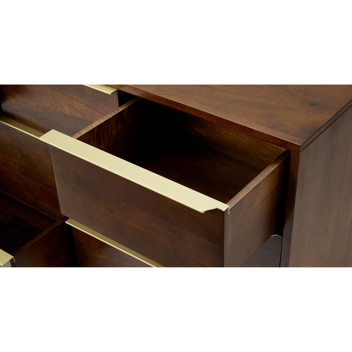 Anderson Wide Chest of Drawers, Mango Wood & Brass – image 6