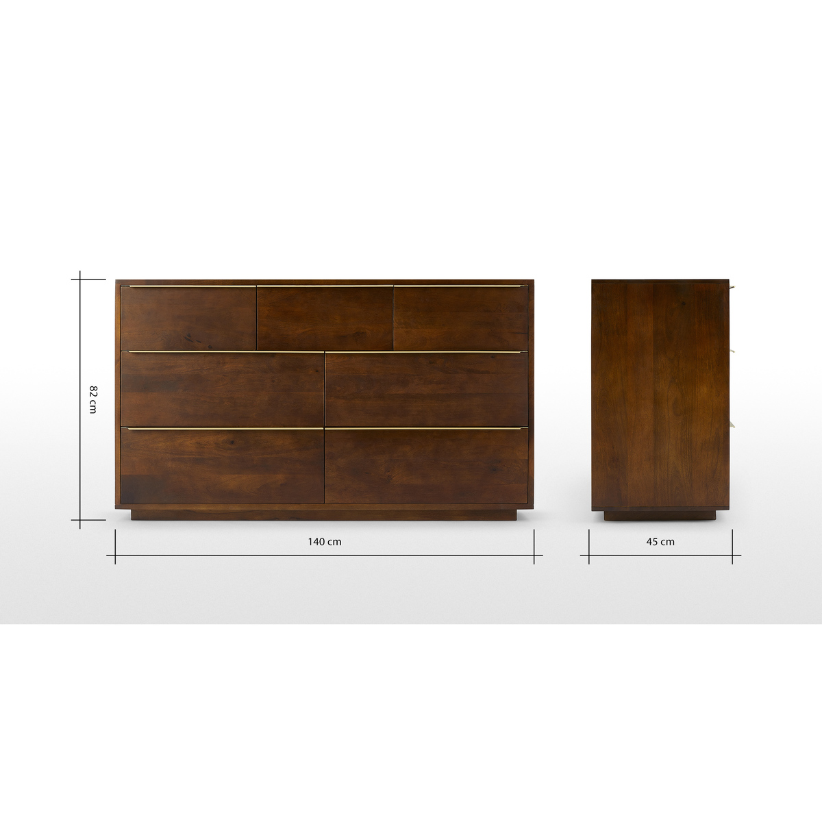 Anderson Wide Chest of Drawers, Mango Wood & Brass – image 8