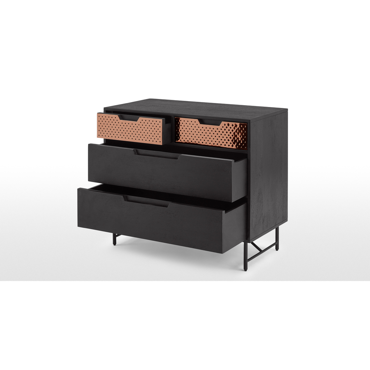 Franklin Chest Of Drawers, Mango Wood & Copper – image 4