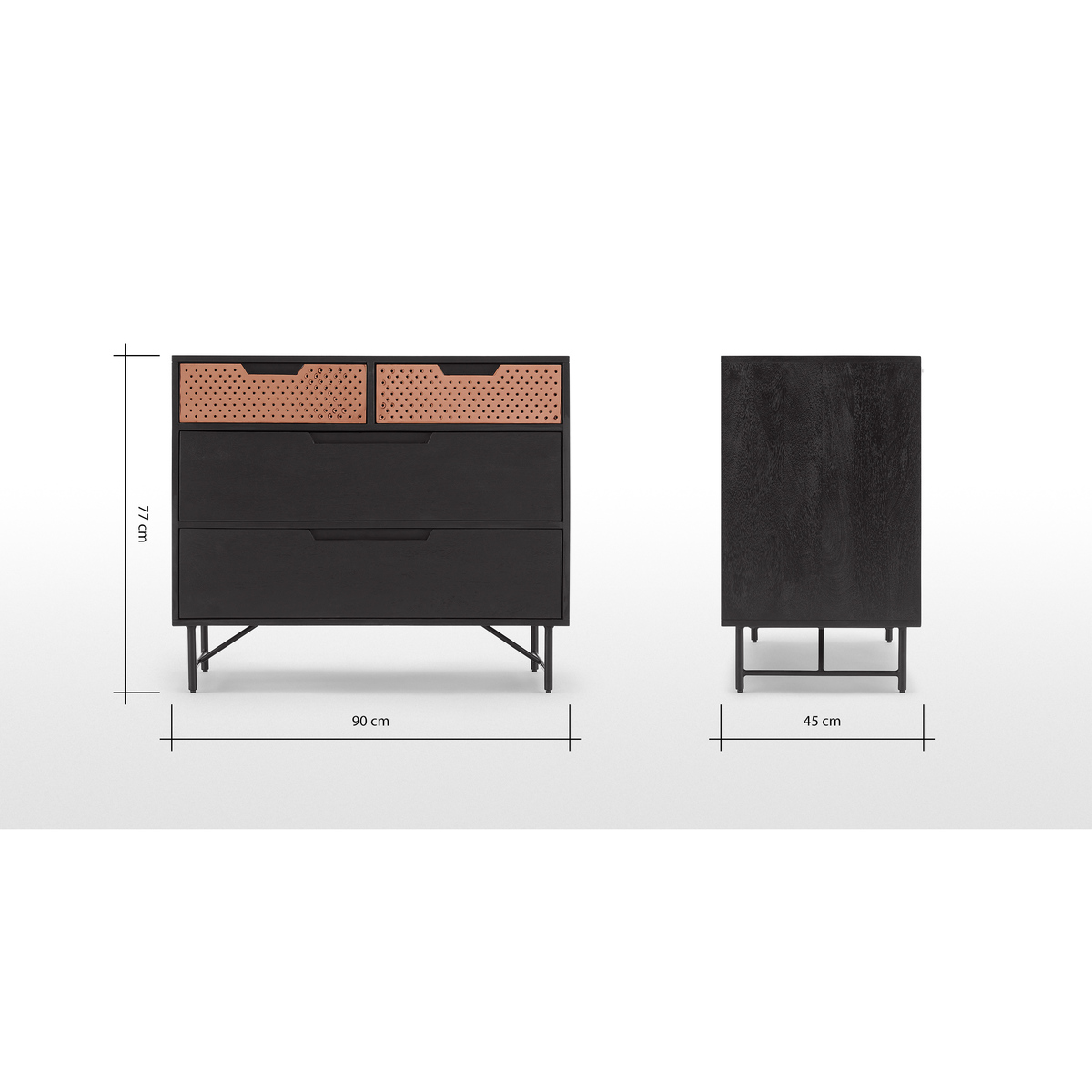 Franklin Chest Of Drawers, Mango Wood & Copper – image 7