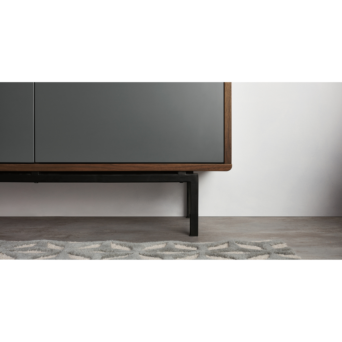 Louis Wide Chest Of Drawers, Walnut and Charcoal – image 4