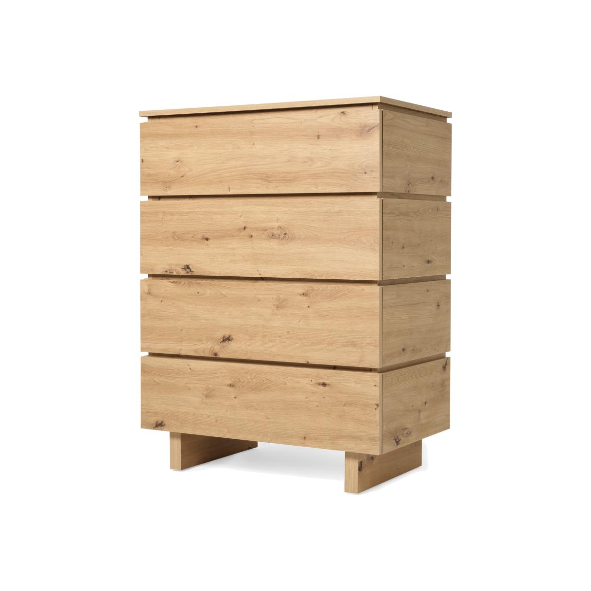 Erma 4 Drawer Chest of Drawers. Distressed Oak – image 1