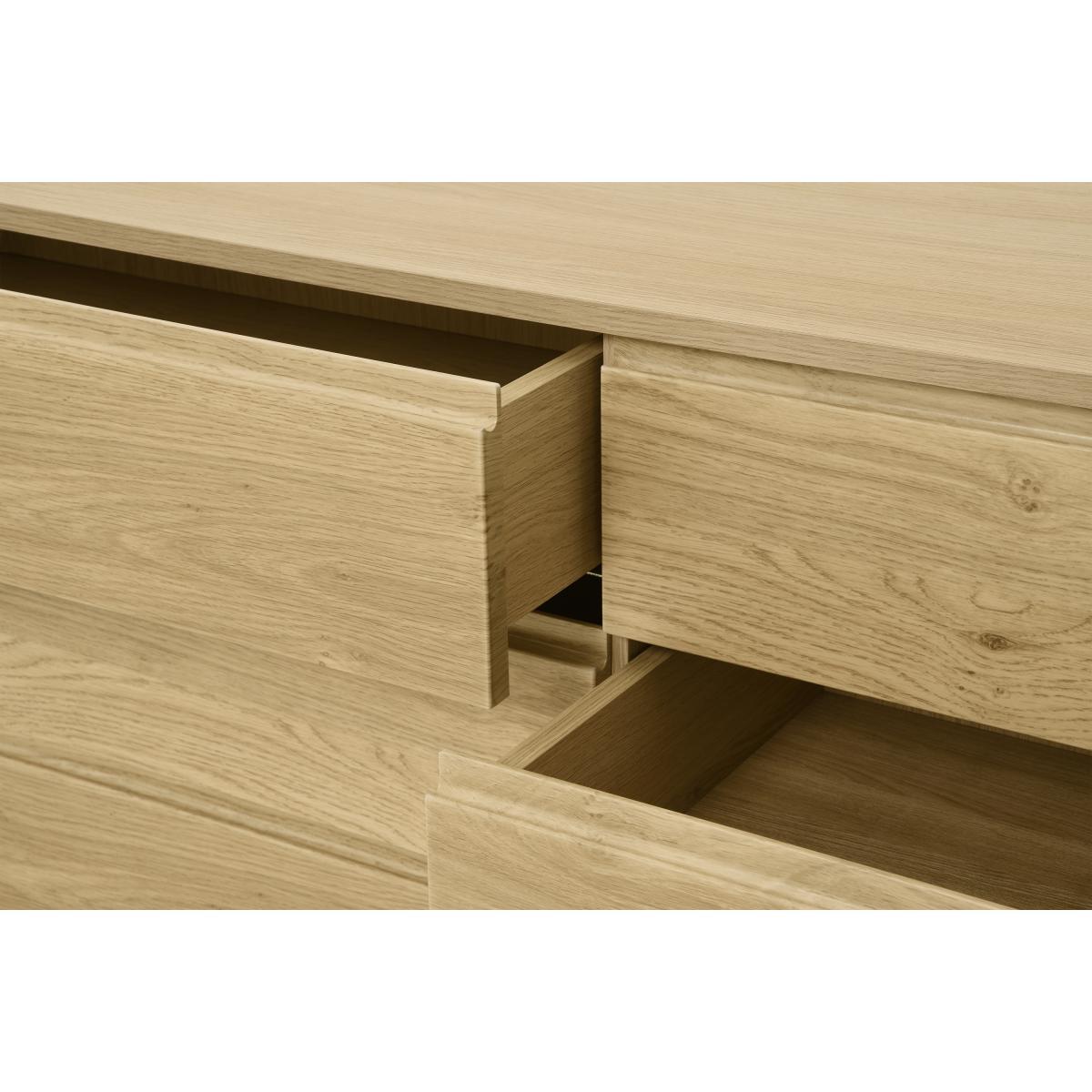 Elona Wide Chest of Drawers, Oak Effect & Black – image 6