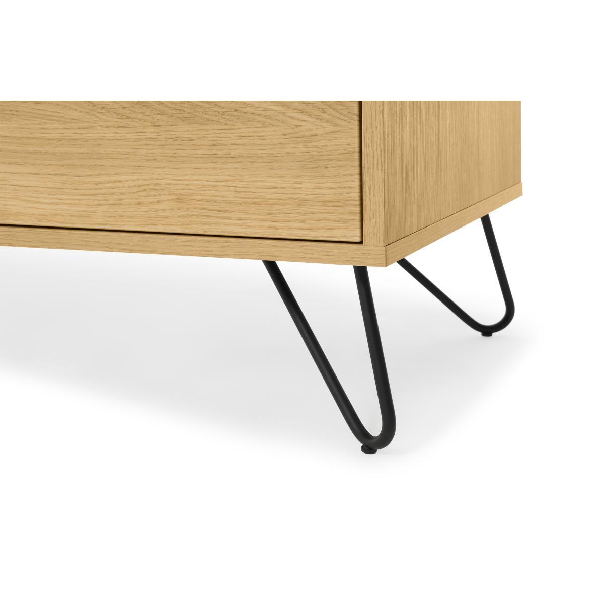 Elona Wide Chest of Drawers, Oak Effect & Black – image 7