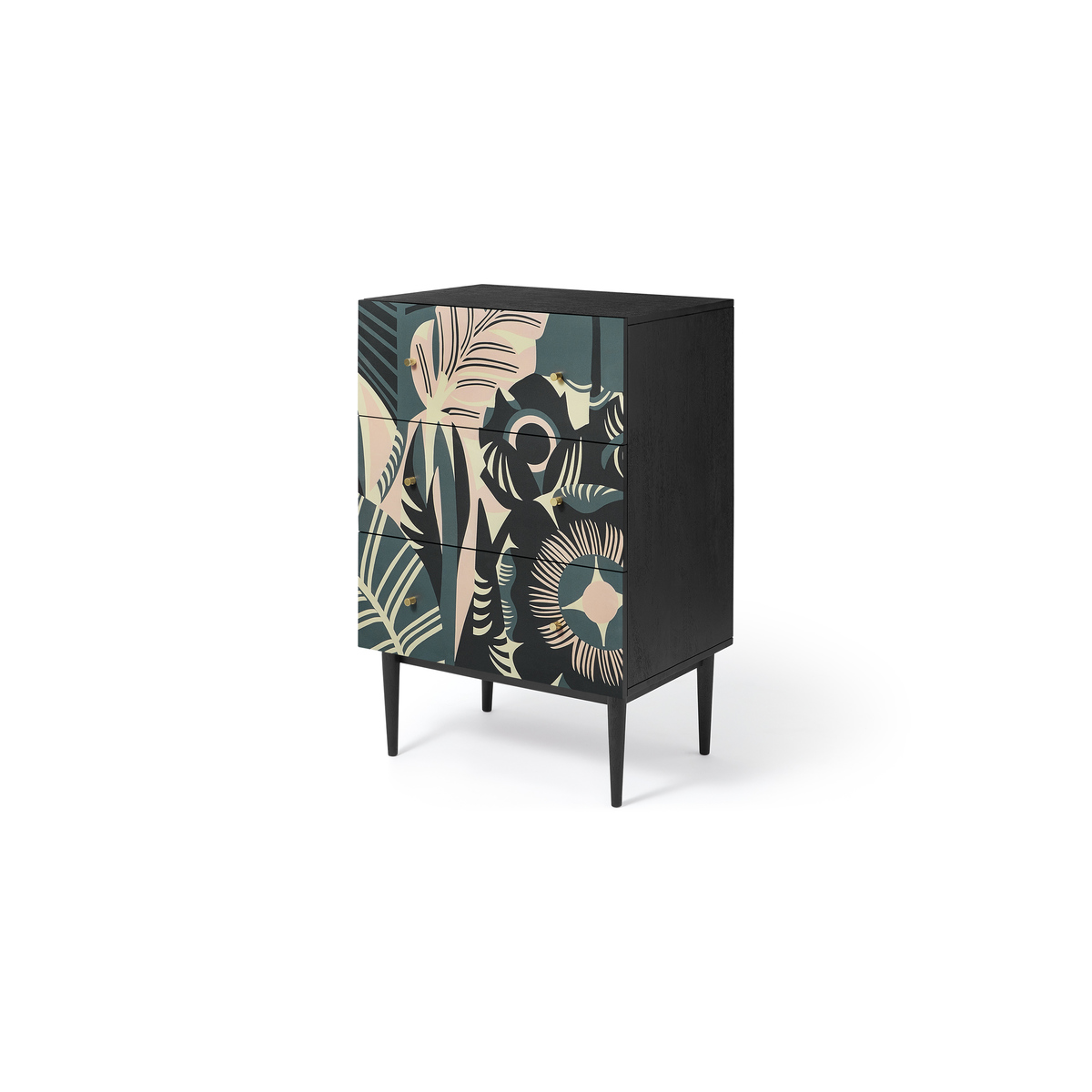 Luxari Chest of Drawers, Printed and Black Stain Mango Wood – image 2