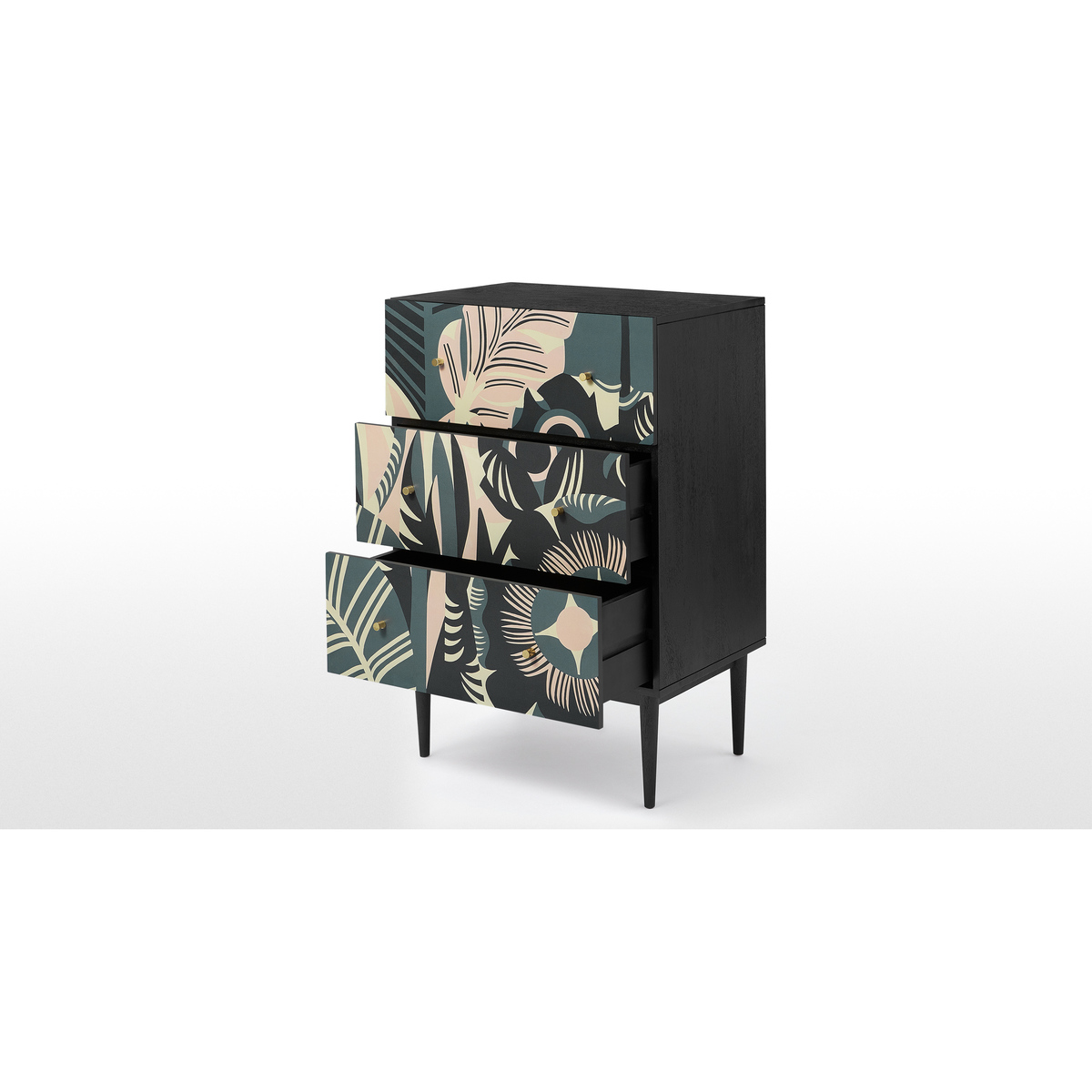 Luxari Chest of Drawers, Printed and Black Stain Mango Wood – image 5