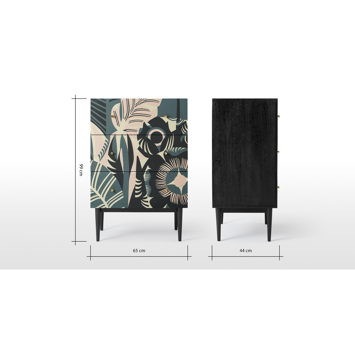 Luxari Chest of Drawers, Printed and Black Stain Mango Wood – image 8