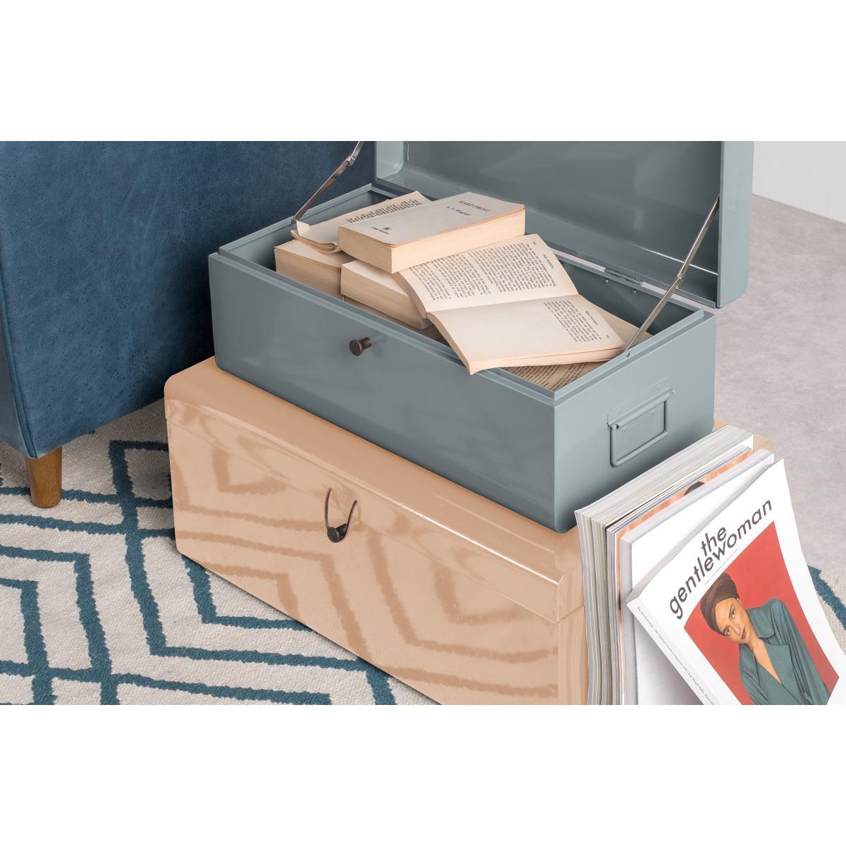 Daven Set of 2 Metal Storage Box Trunks, Pink & Grey – image 4