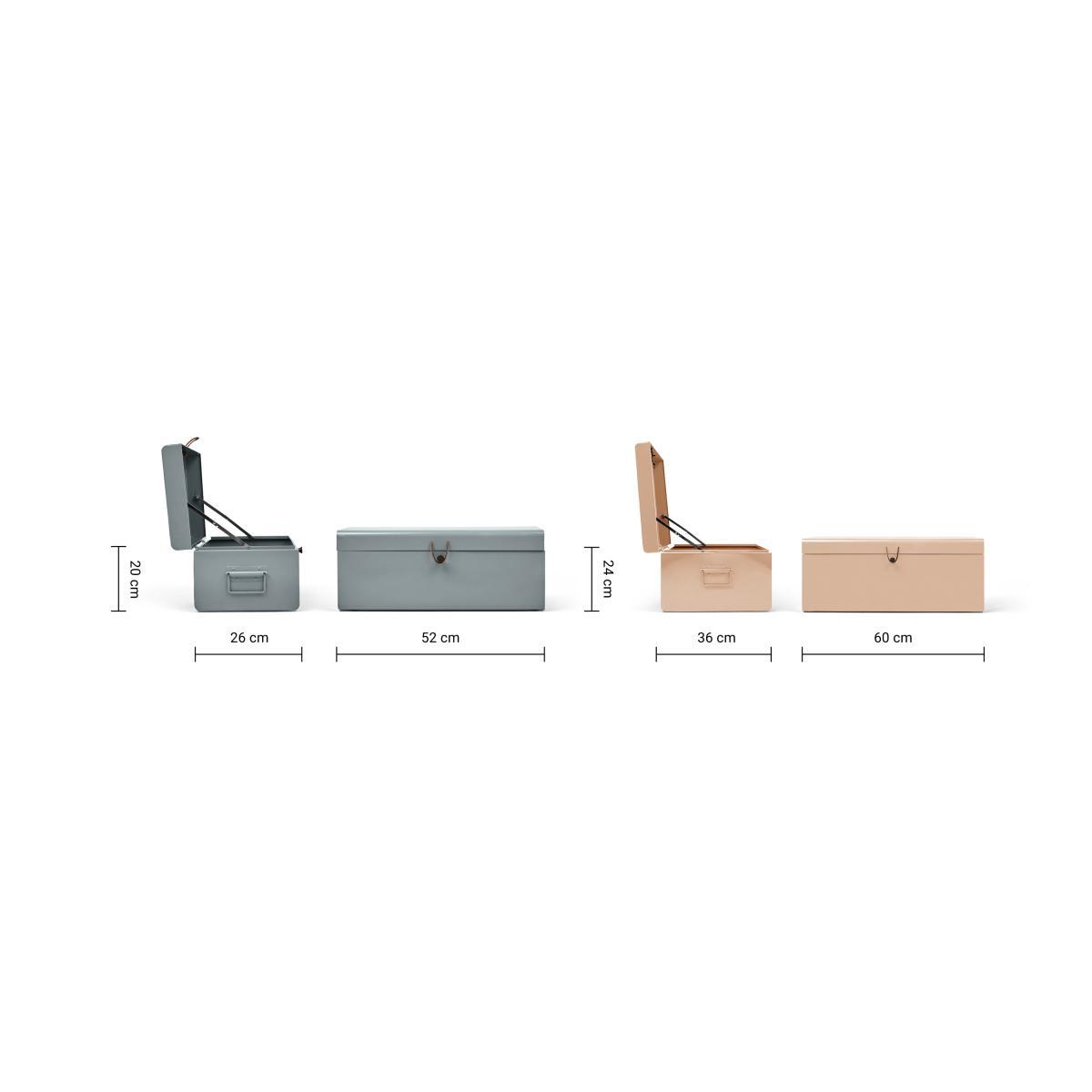 Daven Set of 2 Metal Storage Box Trunks, Pink & Grey – image 8