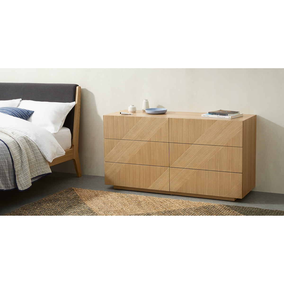 Hazzard Wide Chest of Drawers, Oak – image 3