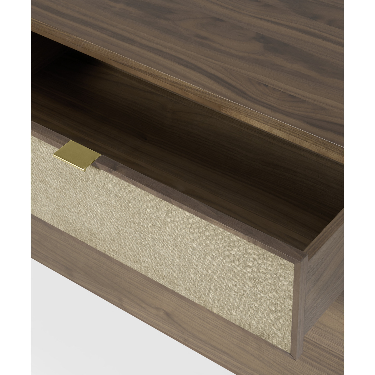 Balmore Wide Chest of Drawers, Walnut & Hessian – image 5