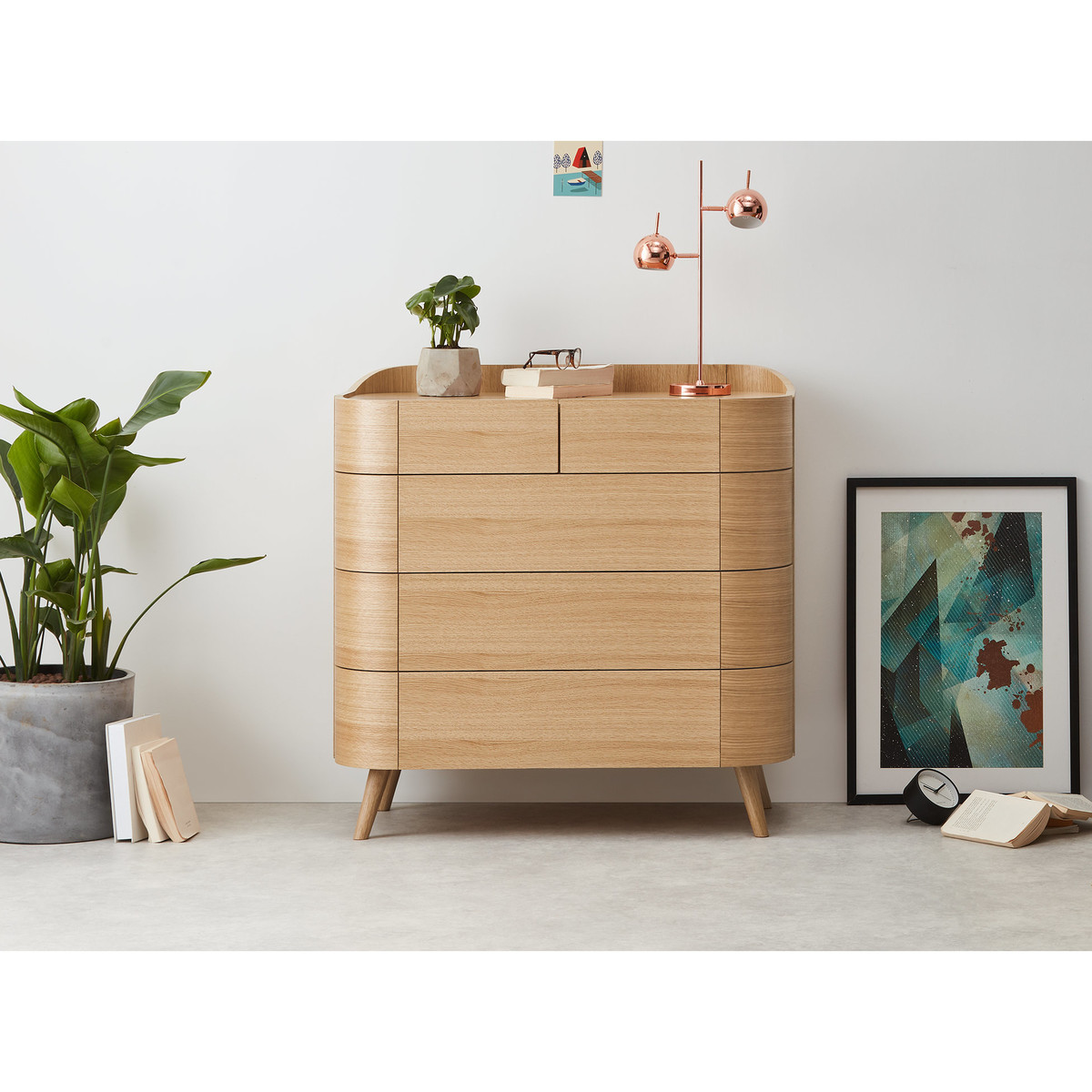 Ada 5 Drawer Chest of Drawers, Oak – image 3