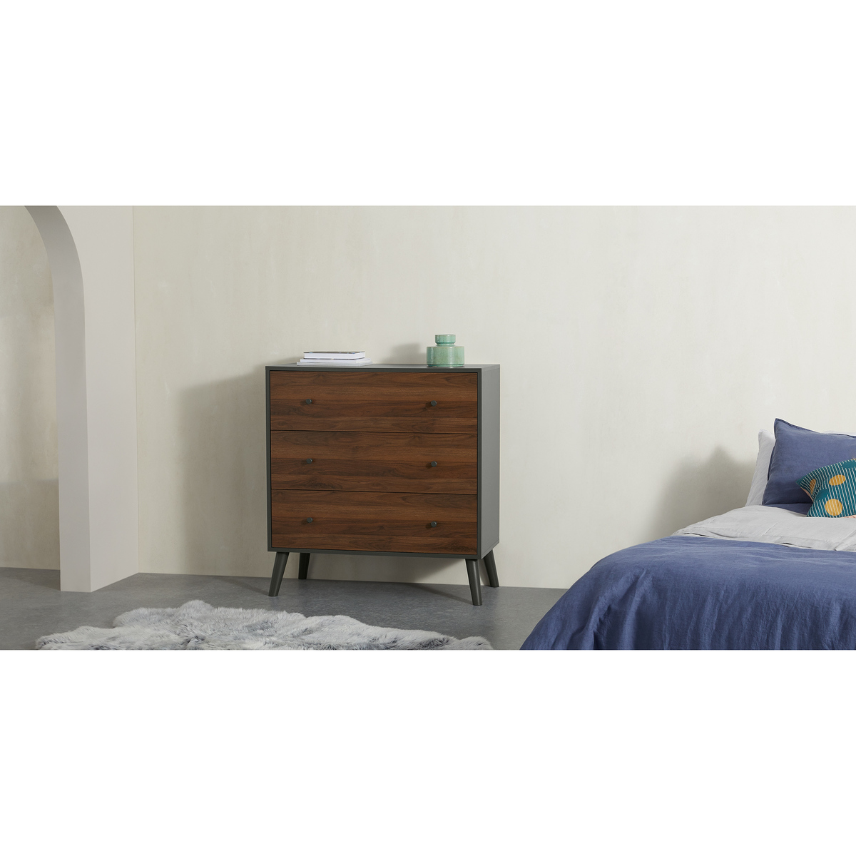 Larsen Chest Of Drawers, Walnut Effect & Grey – image 2