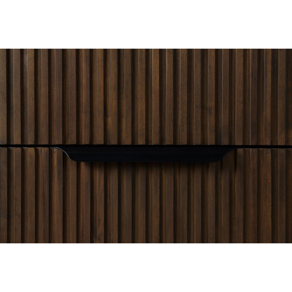 Anwick Wide Chest of drawers, Dark Stain Acacia & Black – image 7