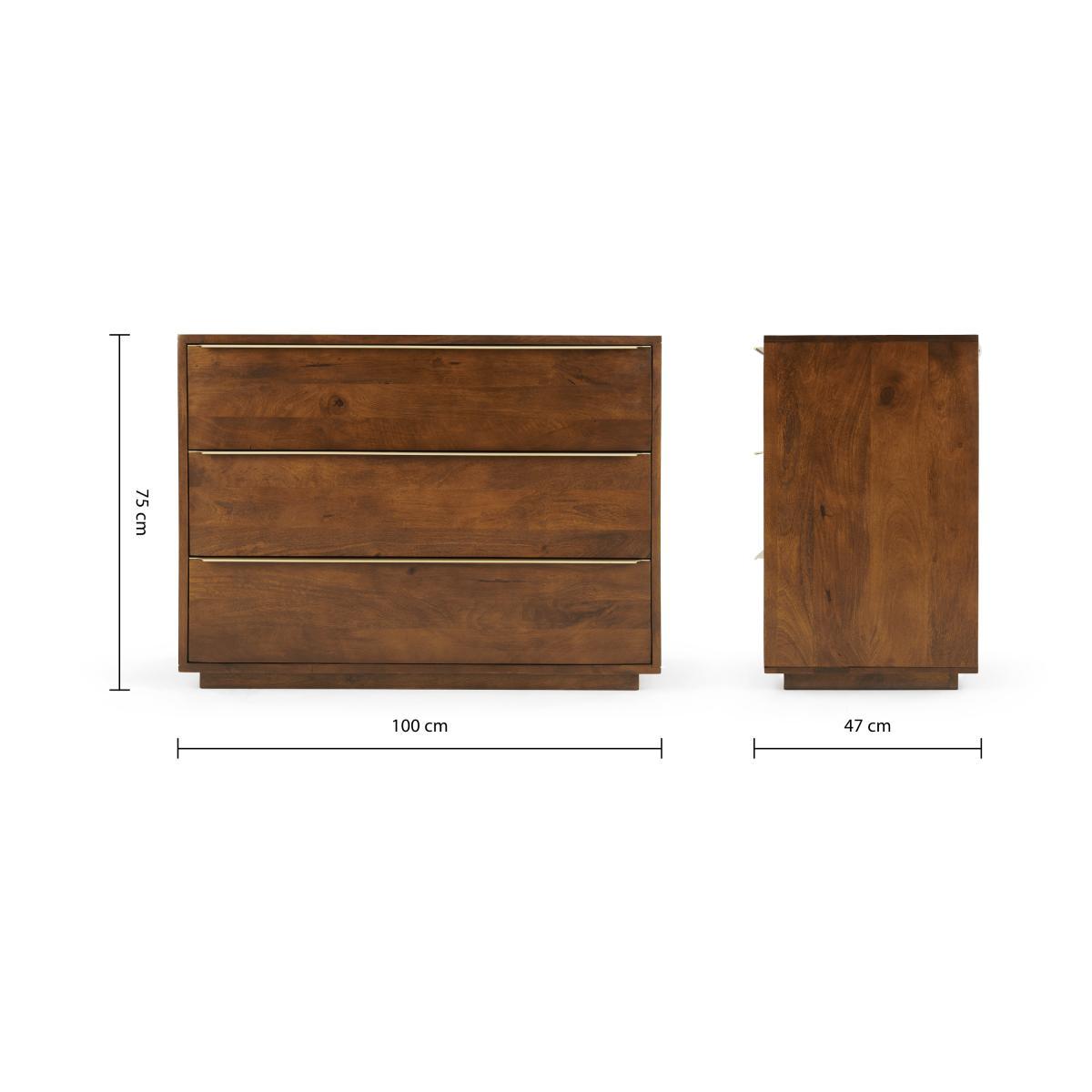 Anderson Chest of Drawers, Mango Wood & Brass – image 9