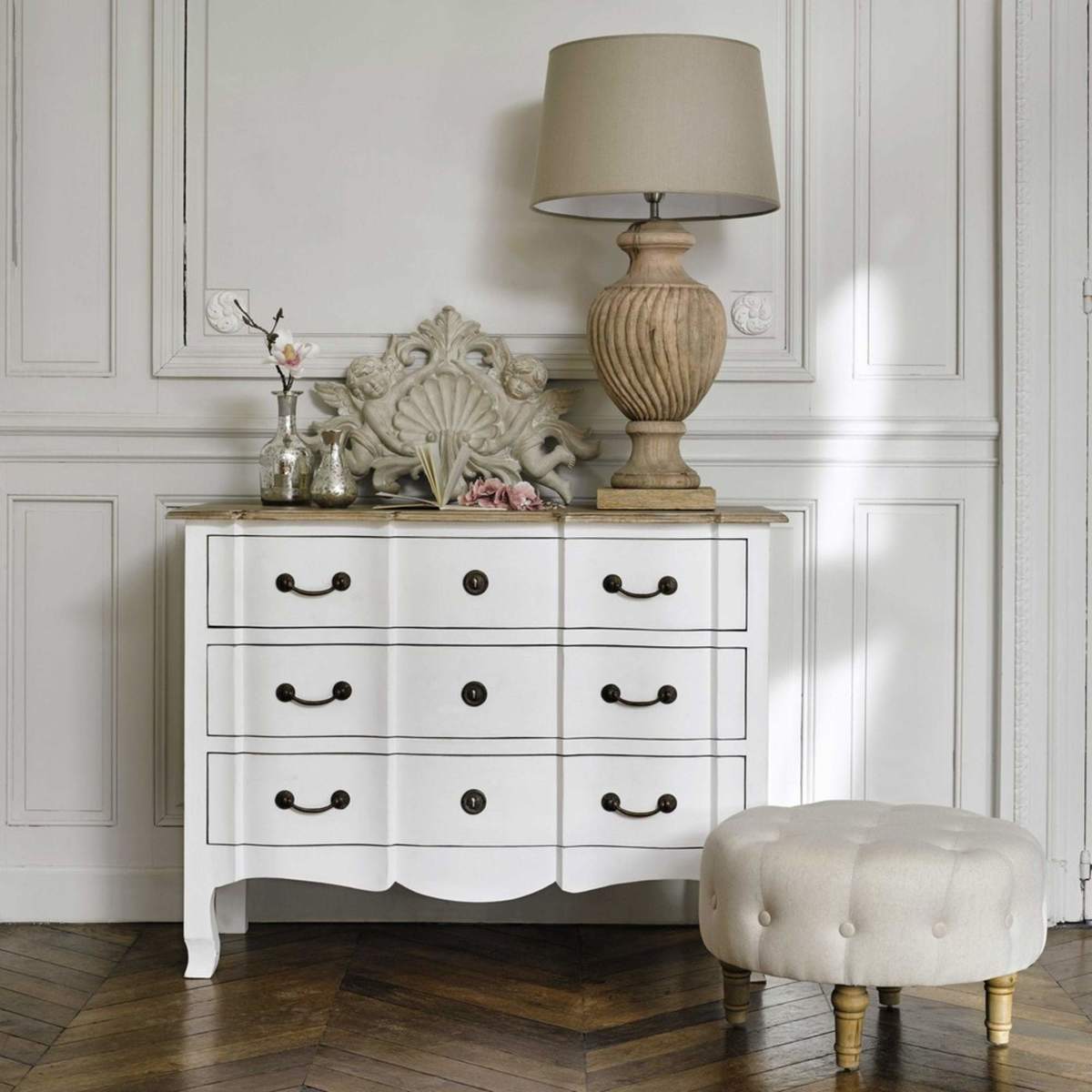 White Acacia and Mango Chest of Drawers Versailles – image 5