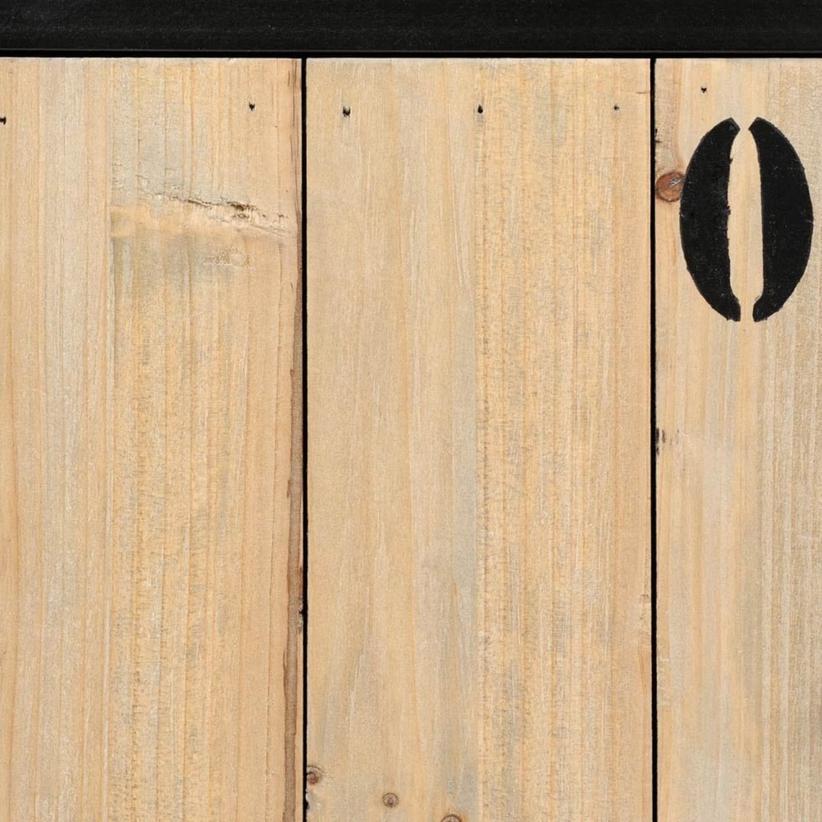 Fir wood and metal industrial TV unit on castors in black Docks – image 3