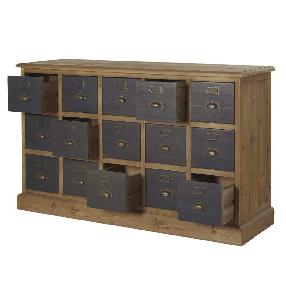 Recycled Pine 15-Drawer Storage Cabinet Toulouse – image 3